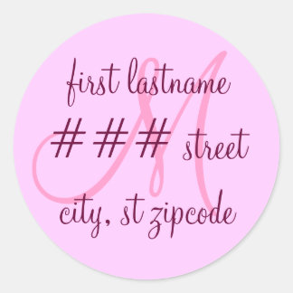 "M" Monogram return address label - personalize