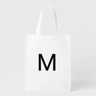 M monogram reusable grocery bag