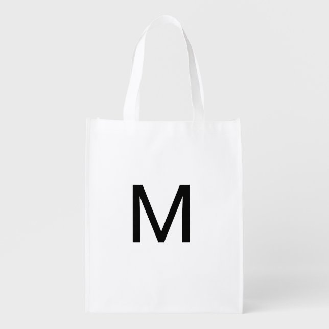 M monogram reusable grocery bag (Front)