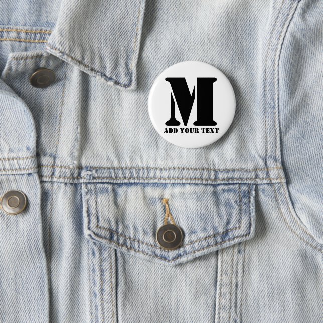 M Monogram Simple Modern Minimalist Personalized  Button (In Situ)