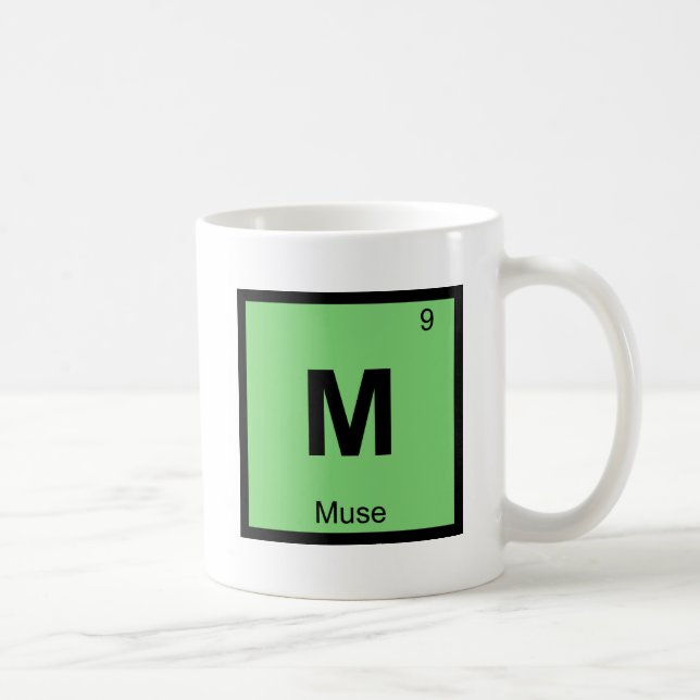 M - Muse Greek Chemistry Periodic Table Symbol Coffee Mug (Right)