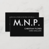 M.N.P., CHRISTIAN FLORES, mobile notary public Business Card (Front/Back)
