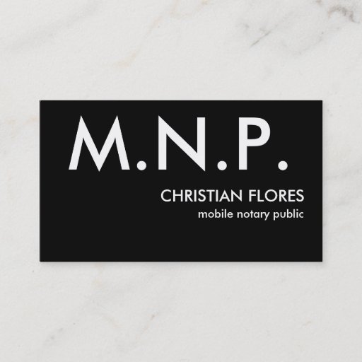 Customizable M.N.P., CHRISTIAN FLORES, mobile notary public Business Card Templates