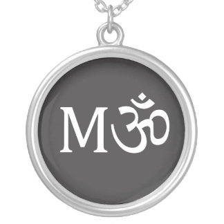 M-OM necklace, round Silver Plated Necklace