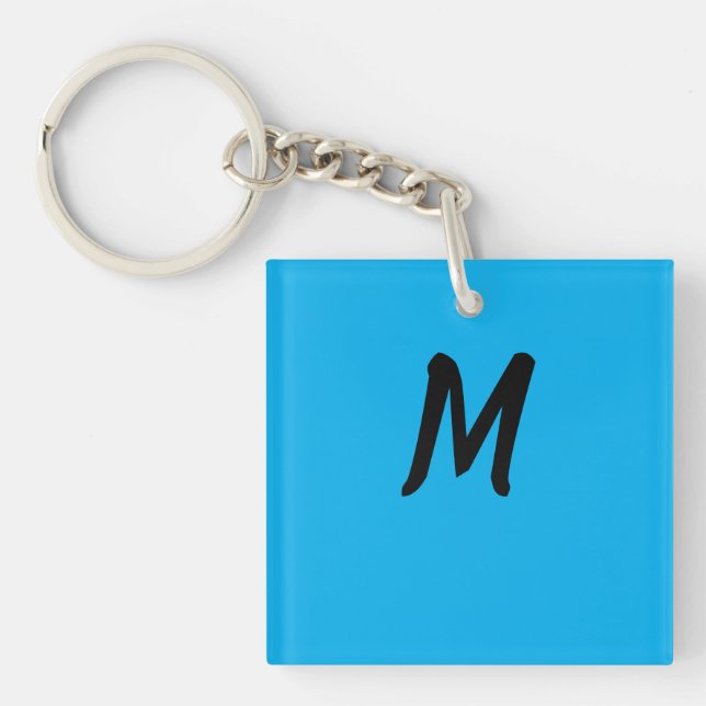 M on a Blue Keychain (Front)