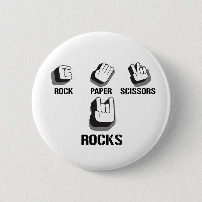 \m/ Rock On Pinback Button (Front)