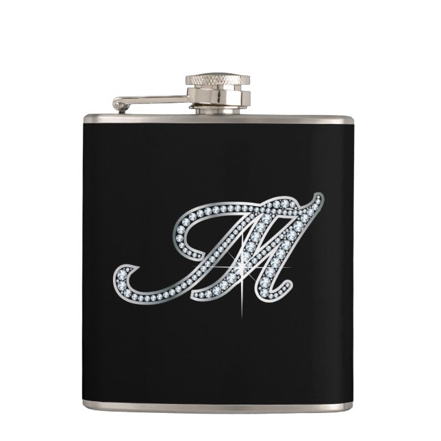 M Script "Diamond Bling" Flask (Front)