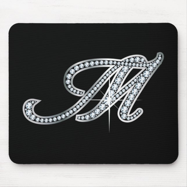 M script "Diamond Bling" Mouse Pad (Front)
