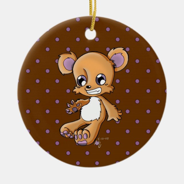 M. Teddy Ceramic Ornament (Front)