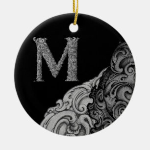 M - The Falck Alphabet (Silvery) Ceramic Ornament