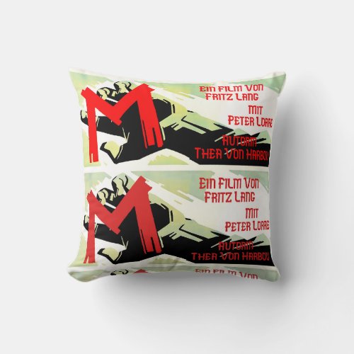 M the Movie by Fritz Lang Artwork Throw Pillow
