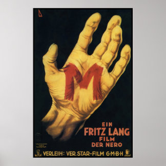 M Vintage 1931 Movie Poster