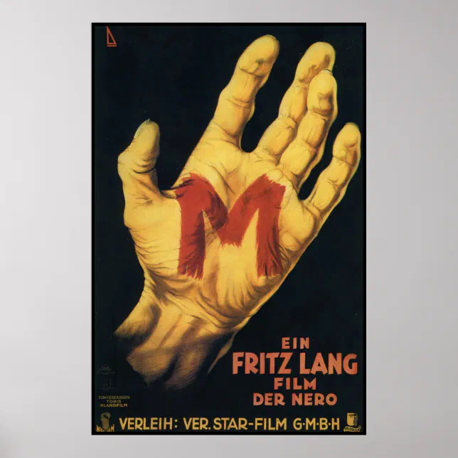 M Vintage 1931 Movie Poster | Zazzle