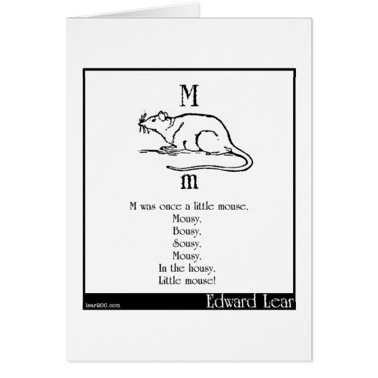 M was once a little mouse cards (Front)