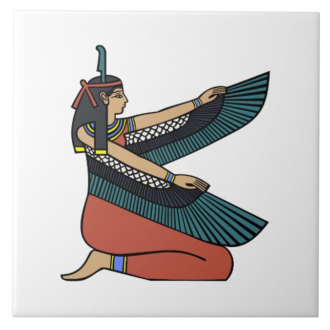 Ma’at (Egyptian Goddess) Ceramic Tile (Front)
