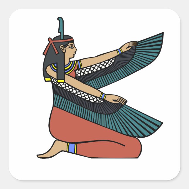 Ma’at (Egyptian Goddess) Square Sticker (Front)