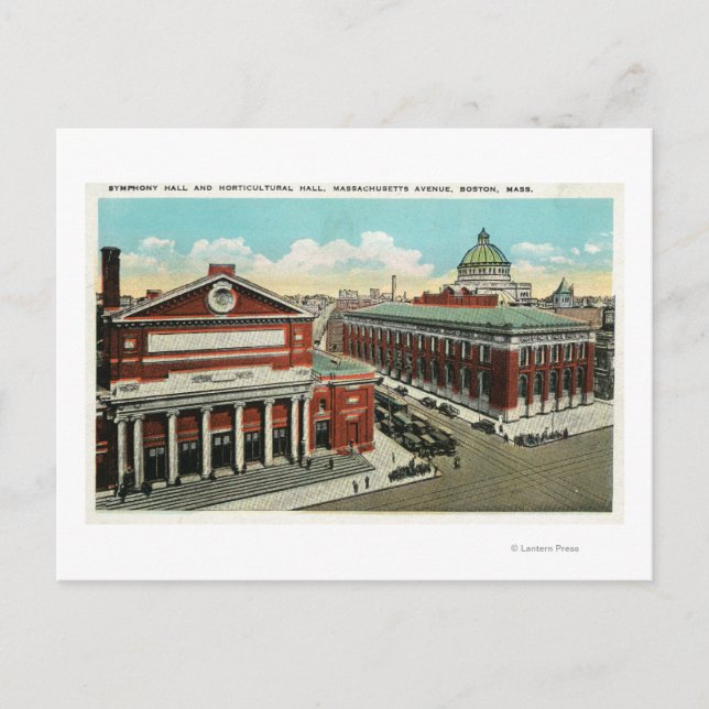 MA Avenue View of Symphony, Horticultural Postcard (Front)