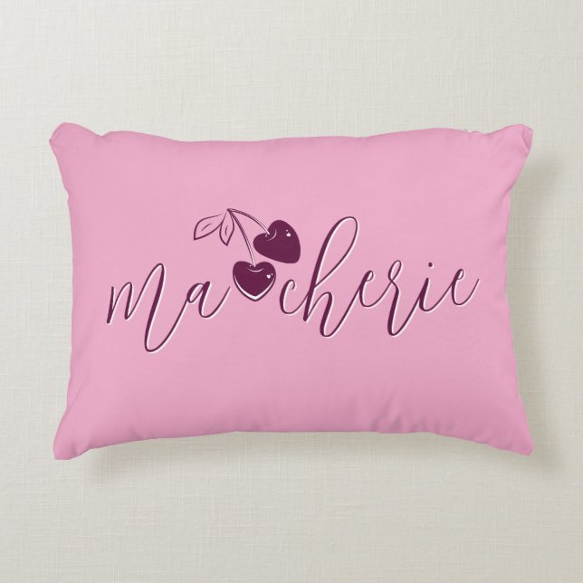 Ma Cherie Heart Berries Sweetheart Custom Colors  Accent Pillow (Front)
