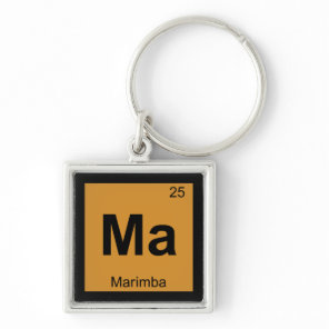 Ma - Marimba Music Chemistry Periodic Table Symbol Keychain