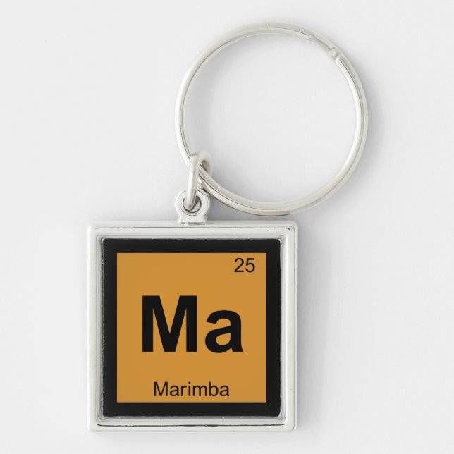 Ma - Marimba Music Chemistry Periodic Table Symbol Keychain (Front)
