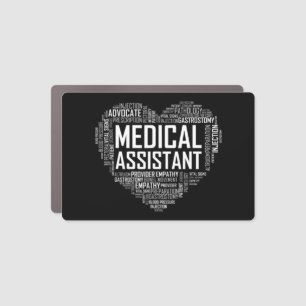 MA Medical Assistant Heart Love T Shirt Gift Clini Car Magnet