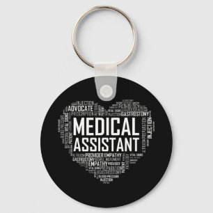 MA Medical Assistant Heart Love T Shirt Gift Clini Keychain