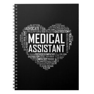 MA Medical Assistant Heart Love T Shirt Gift Clini Notebook
