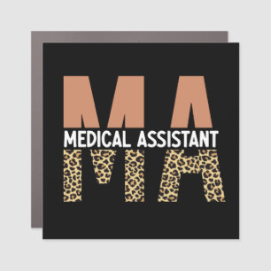 MA Medical Assistant Leopard Print Car Magnet