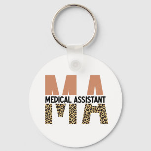MA Medical Assistant Leopard Print Keychain