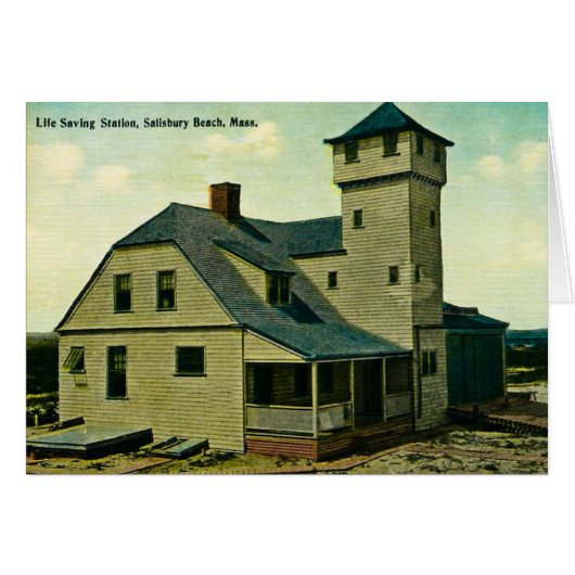 MA Salisbury Beach Life Saving Station Postcard (Front Horizontal)