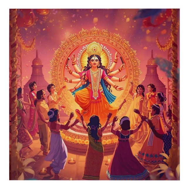 Maa Durga – The Heart of Dussehra Celebrations Acrylic Print (Front)