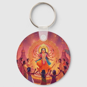 Maa Durga – The Heart of Dussehra Celebrations Keychain
