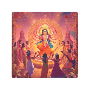 Maa Durga – The Heart of Dussehra Celebrations Metal Print