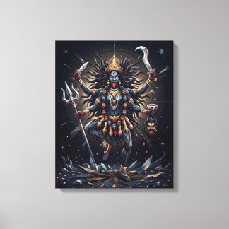 Maa Kali Geometric Art Canvas Print