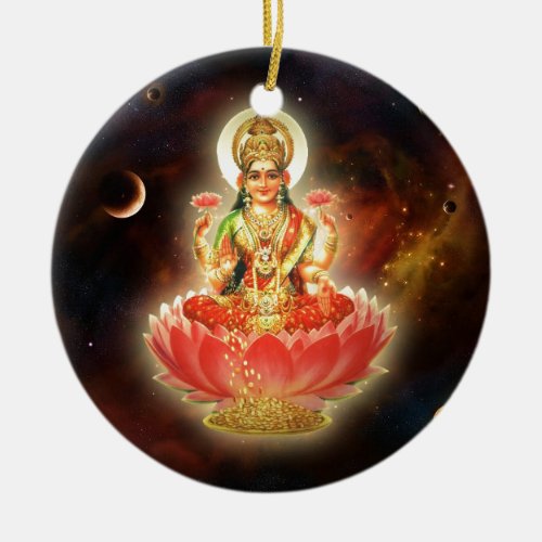 Maa Maha Lakshmi Devi Laxmi Goddess of Wealth Ceramic Ornament