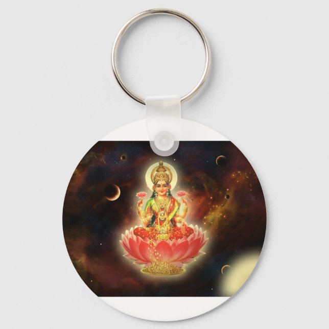 Maa Maha Lakshmi Devi Laxmi Goddess of Wealth Keychain (Front)