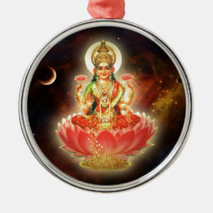 MAA MAHALAXMI DEVI INDIAN GODDESS OF WEALTH/ FORTU METAL ORNAMENT