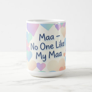 Maa No One Like My Maa - Pastel Heart wall clock | Coffee Mug