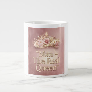 Maa The Real Queen - Floral Crown Mug | Blush Pink