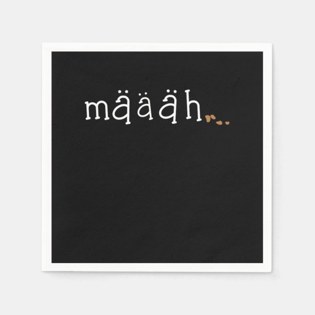 Maaah Cute Funny Goat Lover Animal Farm Gift Napkins (Front)
