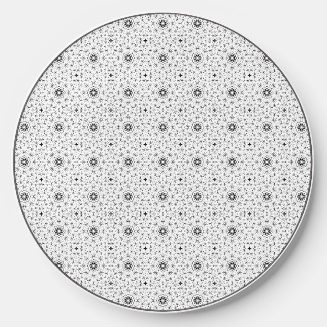 Maacah001 B&W abstract doodle Wireless Charger (Front)