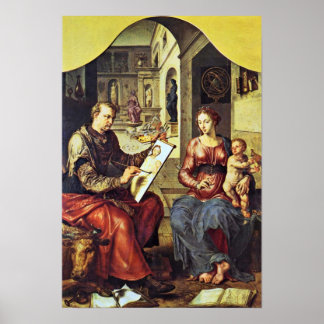 Maarten van Heemskerck — StLuke painting Poster