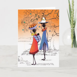 Maasai Man & Woman Holiday Card