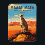 Maasai Mara National Reserve Cheetah Travel Art Magnet<br><div class="desc">Maasai Mara vector artwork design. Maasai Mara National Reserve is an area of preserved savannah wilderness in southwestern Kenya,  along the Tanzanian border. Its animals include lions,  cheetahs,  elephants,  zebras and hippos.</div>