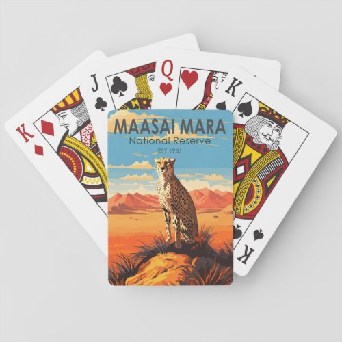 Maasai Mara National Reserve Cheetah Travel Art Poker Cards