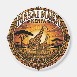 Maasai Mara National Reserve Giraffes at Sunset Magnet