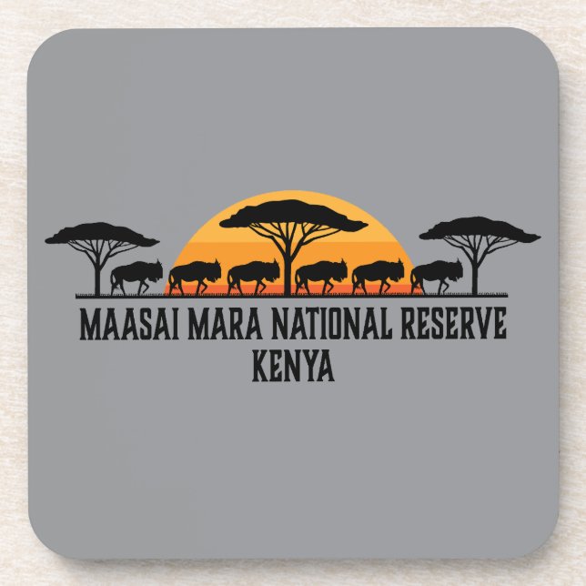 Maasai Mara National Reserve Kenya Beverage Coaster (Front)