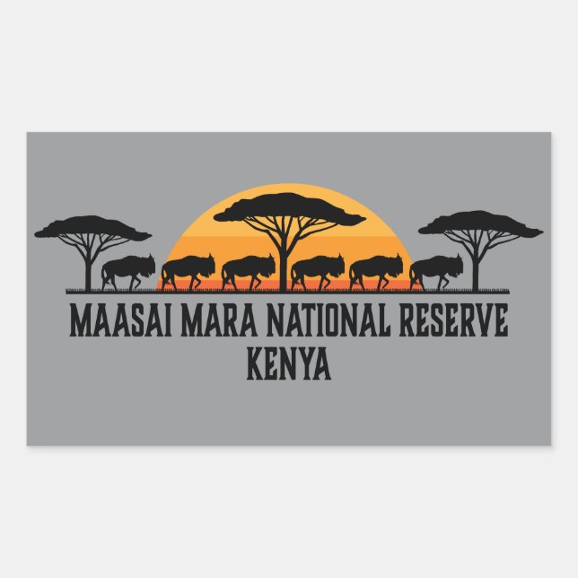 Maasai Mara National Reserve Kenya Rectangular Sticker (Front)