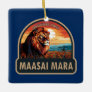 Maasai Mara National Reserve Lion Travel Art Ceramic Ornament
