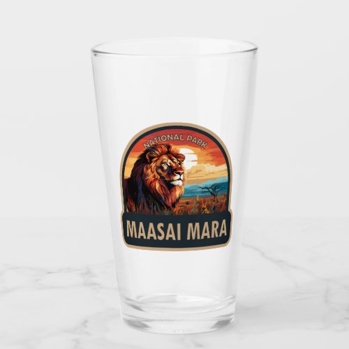 Maasai Mara National Reserve Lion Travel Art Glass